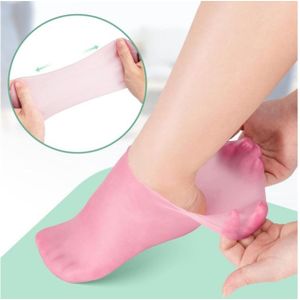 1 paire de chaussettes en silicone à haute élasticité, chaussettes SPA réutilisables, anti-dérapantes en gel unisexe, hydrater les peaux sèches, les pieds secs, la peau rugueuse. Soins des pieds à domicile, à utiliser avec lotions et crèmes préférées
