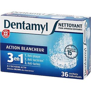 DENTAMYL Nettoyant anti-bactérien pour appareil dentaire 36 pièces