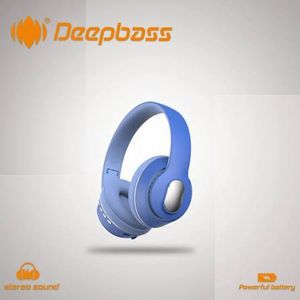 Deep Bass Casque Bluetooth Deepbass R8 Wireless On-Ear avec Microphone –BLEU