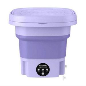 Mini-machine à laver portable pliable de 8 L, idéale pour le camping, les camping-cars et les voyages, idéale pour laver les chaussettes, les sous-vêtements et les petits articles.