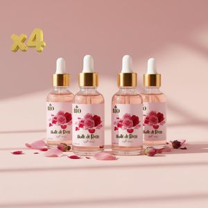 Bio Pack x4 Huile de rose 30 ml Hydratation et Beauté