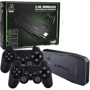 USB Game Stick 4K Console de Jeux TV avec Double Manette Sans Fil Expérience Arcade et Jeux Rétro Intégrés