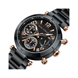 MINI FOCUS montre-bracelet de luxe pour femmes, chronographe à Quartz, acier inoxydable