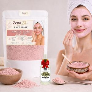 Zena Poudre naturelle visage argile rose 250g + huile de Sidr 30ml gratuit