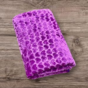 بطانية قطيفة صوف كشمير سميكة 200x210 سم، نقشة القلوب