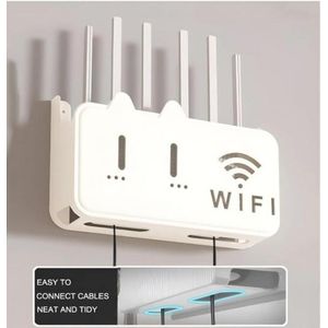 Boîte de Rangement Routeur WiFi Murale,Étagère Organisateur WiFi Décorative, Cache Câbles Routeur Maison,Support Modem Sans Perçage