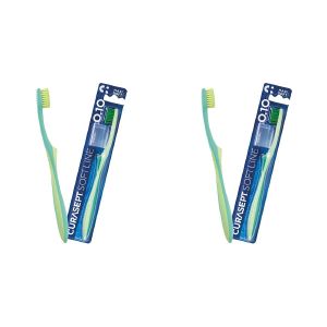 CURASEPT Lot de 2 - Brosse à Dents Maxi Soft 010 - Nettoyage Doux et Protection Gencives Sensibles - Fibres 0.10mm