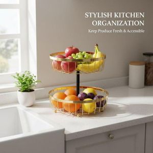 Corbeille à Fruits Élégante à Deux Étages