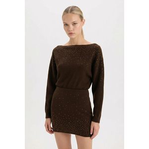 Defacto Pull Coupe régulière Femme Marron