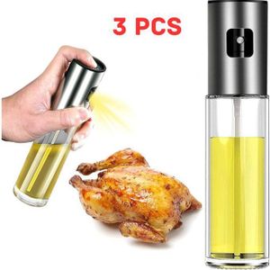 3 PCS Huile Vaporisateur 100ML,Huile Alimentaire Bouteille Huile d'Olive Pulvérisateur pour Cuisine