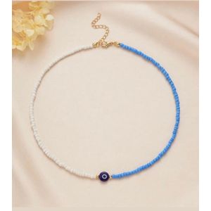 Bracelet evil eye oeil bleu - or