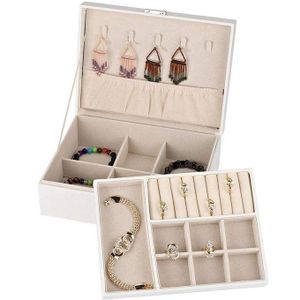 Boîte à Bijoux, Organisateur de Bijoux élégant, Doux et Exquis, 2 Couches pour Chambre à Coucher et Dressing