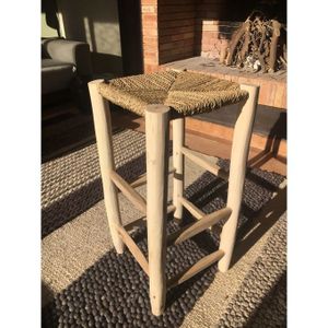 Tabouret en paille bohème chic