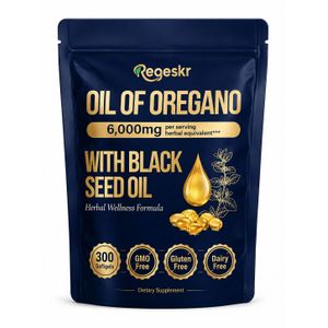 Huile d’Origan 6000 mg & Nigelle - 300 Capsules Sans Gluten
