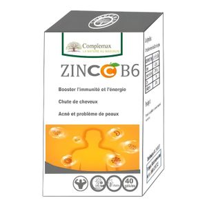 Complemax Zinc et Vitamine B6 - Défenses Immunitaires et Énergie - 40 Gélules