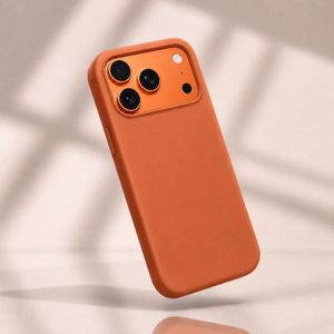 Coque Compatible iPhone 17 Pro – Silicone Orange Terre Cuite Antichoc