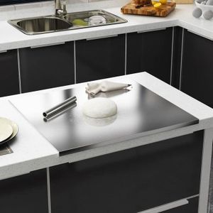 Planche à découper inox double face avec rebord en L – Acier Inoxydable Alimentaire