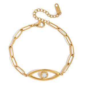 Clémentine Paris Bracelet de luxe pour femme plaqué or Regard Céleste BGN193