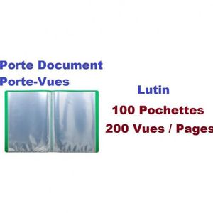 Porte-vue polypro 80 pochettes plastiques - lutin 160 vues bleu