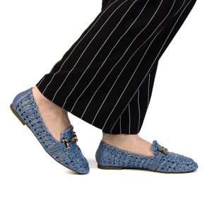 MaChaussure Amaya – Mocassins Femmes en Bleu ciel