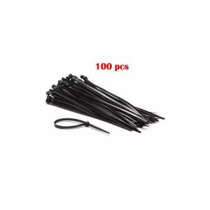 100 pcs NYLON CABLE TIE. colliers de serrage autobloquants 2.5x 200 mm Nylon Attache de câble Attaches de câble en plastique Noir