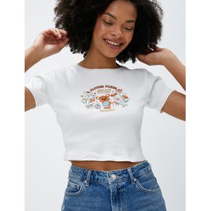 Koton T-Shirt Femme Blanc Ecru