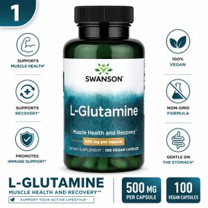 Swanson Swanson, L-Glutamine, 500 mg, 100 Vegan Capsules