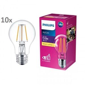 Philips, pack de 6 ampoules E27 LED 60W, blanc chaud pas cher 