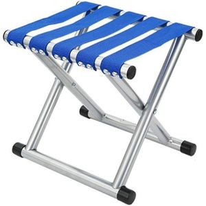 Tabouret pliant en tissu épais et cadre en métal, Chaise outdoor idéale pour pique-nique, plage et randonnée, Bleu