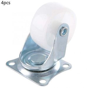 4 roulettes pivotantes en nylon, Roues robustes avec fixation en métal pour un déplacement fluide