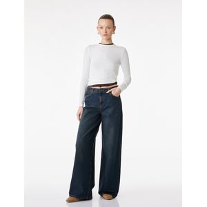 Koton Pantalon Indigo Foncé Pour Femmes
