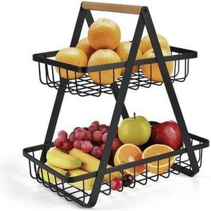 Panier à fruits de cuisine à 2 niveaux, conteneur de stockage de fruits et légumes