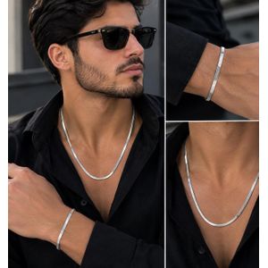 Ensemble Collier & Bracelet Homme – acier inoxydable 