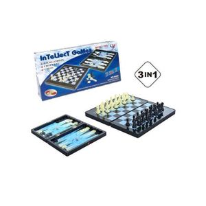Backgammon & Chess Set Jeux de d'échecs Chess Set 3 in 1 InTeLIect Magnétique