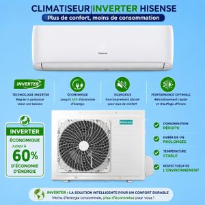 Hisense Climatiseur 12000 btu mural inverter économique