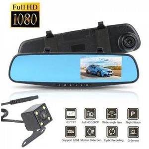 Dashcam voiture miroir caméra rétroviseur double lentille 1080p vision  nocturne Maroc 