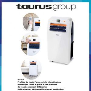 Taurus Climatiseur mobile 4 en 1 chaleur, froid, déshumidificateur et ventilateur