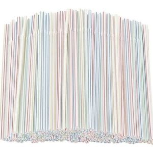 Lot de 200 pailles jetables pliables en plastique - Pailles