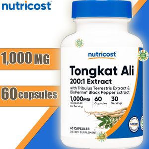 Nutricost Töngkat Ali 1000 mg, 60 capsules, Tapas végétariennes, sans OGM, sans gluten, extrait puissant