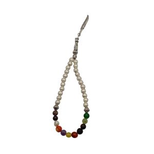 Hbachou Chaplet islamique 22 perles d argent et 11 perles de pierres precieuses