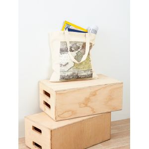 حقيبة يد قطن كلاسيكية بخريطة المغرب العتيقة