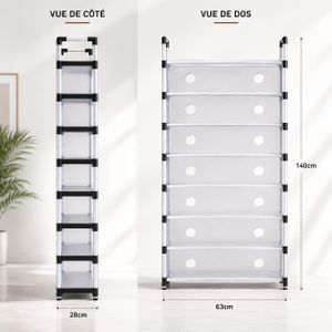 Organisateur Vertical de Chaussures Gain de Place avec Ouverture Frontale