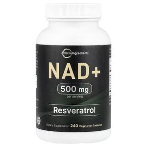 Microingredients NAD+، 240 كبسولة نباتية
