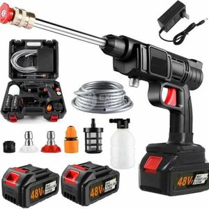 Pistolet de Nettoyage Haute Pression avec Batterie et Accessoires - Laveuse Portable pour Voiture et Jardin