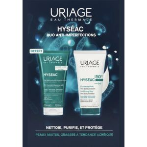 HYSÉAC Pack Fluide SPF50+ 50ml + Gel Nettoyant 50ml Anti-Acné Protection Solaire Peaux Grasses