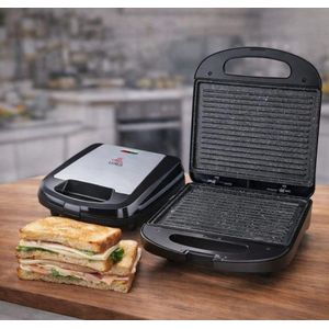 Panini & Sandwich Maker – Plaques Granit Antiadhésives – Barbecue Sans Huile ni Beurre