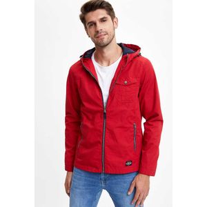 Defacto Basique À Capuche Veste With Pockets - M3062AZ - Rouge