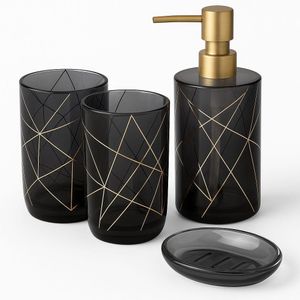 مجموعة إكسسوارات الحمام - 4 قطع أنيقة