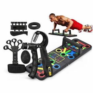 Pack Fitness 2 en 1 – Push-Up Board Multifonction + Kit Renforcement des Mains – Entraînement Musculation Maison