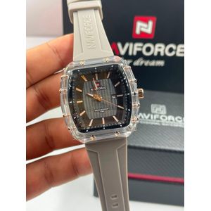 Montre femme  NAVIFORCE Carrée  - Bracelet Silicone Étanche + Date multicolor 
